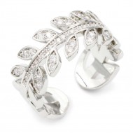 Rhodium Plated Adjustable Vine Rings with Cubic Zirconia