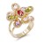Gold-Plated-Flower-Adjustable-Rings-with-Multi-Color-CZ-Gold Multi-Color