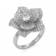 Rhodium Plated With CZ Adjustable Rings