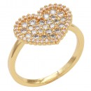 Gold Plated CZ Heart Adjustable Rings