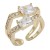 Gold-Plated-With-Clear-CZ-Adjustable-Rings-Gold