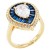 Gold-Plated-With-Blue-CZ-Tear-Drop-Shape-Adjustable-Rings-Gold Blue