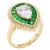 Gold-Plated-With-Green-CZ-Tear-Drop-Shape-Adjustable-Rings-Gold Green