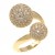 Gold-Plated-With-Clear-CZ-Double-ball-Adjustable-Rings-Gold Clear