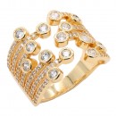 Gold Plated With Clear CZ  Adjustable Rings
