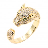 Gold Plated Tiger CZ Adjustable Rings