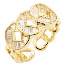 Gold Plated CZ Adjustable Rings