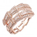 Rhodium Plated With Clear CZ Adjustable Sneak Rings