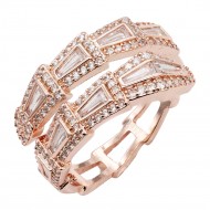 Rose Gold Plated With Clear CZ Adjustable Sneak Rings