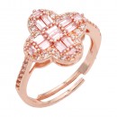 Gold Plated with Black CZ Adjustable Rings