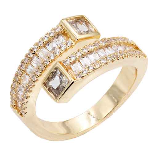 14K Gold Plated With Clear CZ Adjustable Sneak Rings 14K Gold Plated With Clear CZ Adjustable Sneak Rings