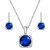 Rhodium-Plated-with-Sapphire-Blue-Sqaure-CZ-Neckalce-and-Earring-Set-Blue Rhodium Plated