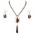 Gold-Plated-With-Topaz-Semi-Precious-Stone-Pendant-Statement-Necklace-&amp;-Earrings-Set-for-Women-Topaz