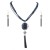 Gold-Plated-With-Blue-Mix-Stone-Statement-Necklace-&amp;-Earrings-Set-with-Tassel-Pendant-for-Women-Blue
