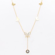 Gold Plated Stainless Steel Butterfly Necklace