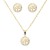 Gold-Plated-Stainless-Steel--Necklace-And-Earrings-Sets.-Gold