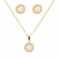 Gold Plated Stainless Steel Necklace And Earrings Sets.