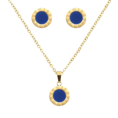 Gold Plated Stainless Steel Necklace And Earrings Sets.