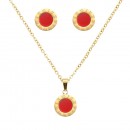 Gold Plated Stainless Steel Necklace And Earrings Sets.