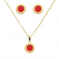 Gold Plated Stainless Steel Necklace And Earrings Sets.