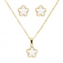 Gold Plated Stainless Steel Necklace And Earrings Sets.