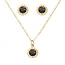 Gold Plated Stainless Steel Necklace And Earrings Sets.