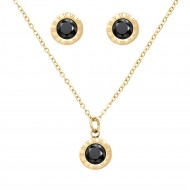 Gold Plated Stainless Steel Necklace And Earrings Sets.