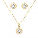 Gold Plated Stainless Steel Necklace And Earrings Sets.