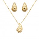 Gold Plated Stainless Steel  Necklace And Earrings Sets.