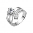 925 Sterling Silver Clear CZ Statement Ring