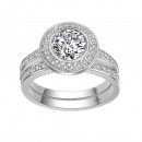 925 Sterling Silver Clear CZ Engagement Ring