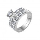 925 Sterling Silver Clear CZ Wedding Engagement Ring