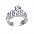 925 Sterling Silver Clear CZ Wedding Engagement Ring