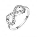 925 Sterling Silver Clear CZ Infinity Statement Ring