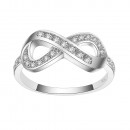 925 Sterling Silver Clear CZ Infinity Statement Ring