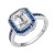 925-Sterling-Silver-with-Blue-Spinel-CZ-Rectangle-Engagement-Ring-Blue