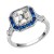 925-Sterling-Silver-with-Blue-Spinel-CZ-Square-Engagement-Ring-Blue