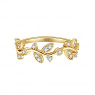 925 Sterling Silver Curved Olive Branch with Clear Cubic Zirconia Stones Wedding Band Promise Ring for Women Size 5-10