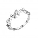 925 Sterling Silver Curved Olive Branch with Clear Cubic Zirconia Stones Wedding Band Promise Ring for Women Size 5-10