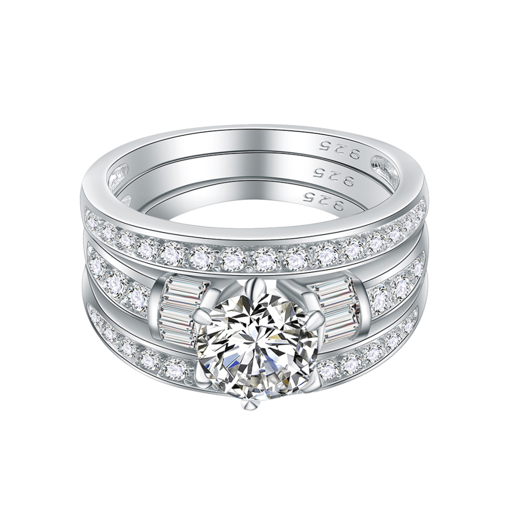 925 Sterling Silver, AAA Cubic Zirconia Cubic Zirconia Ring