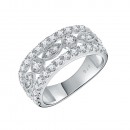 925 Sterling Silver Rhodium Plated with AAA CZ Stones Vintage Rings for Women
