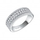 Vintage Style Micro Pave Cubic Zirconia CZ Hugs And Kisses Anniversary Wedding Band Ring For Women 925 Sterling Silver 