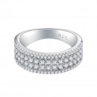925 Sterling Silver with AAA Cubic Zirconia Wedding Band for Women