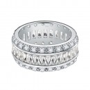 925 Sterling Silver Rhodium Plated with AAA CZ Stones Wedding Band Ring for Women