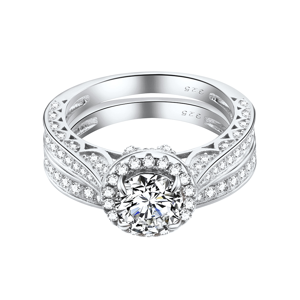 Women's 1/2 Ct Round Cut Cz .925 Sterling Silver Rhodium Plated Engagement Ring 