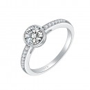 925 Sterling Silver Rhodium Plated with AAA Cubic Zirconia Stones Engagement Rings for Women