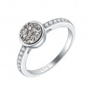 925 Sterling Silver Rhodium Plated with AAA Cubic Zirconia Stones Engagement Rings for Women
