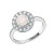 925-Sterling-Silver-Rhodium-Plated-with-White-Round-Opal-&amp;-Cubic-Zirconia-Engagement-Rings-for-Women-White Opal