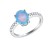925-Sterling-Silver-Rhodium-Plated-with-Blue-Tear-Opal-&amp;-Cubic-Zirconia-Engagement-Rings-for-Women-Blue Opal