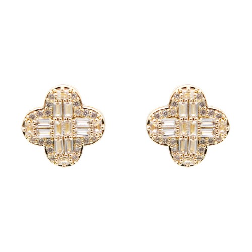 Gold Plated with Cubic Zirconia Earrings